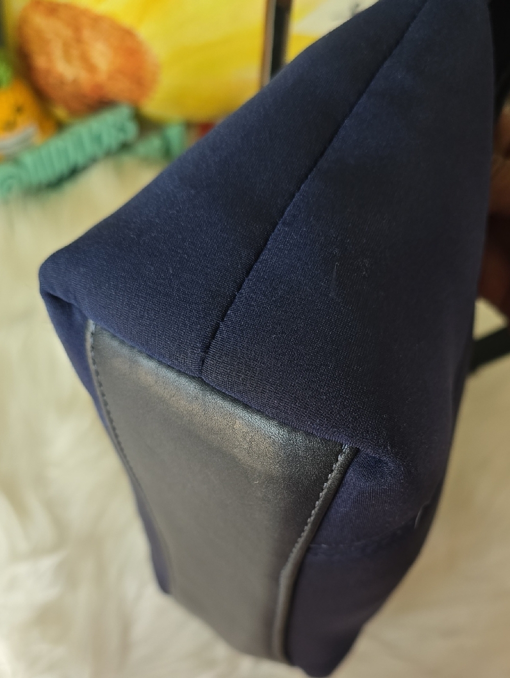 Coach Neo Prene  Crescent HOBO Navy Shoulder Bag with Black Trim GUC 2009 - Picture 10 of 17